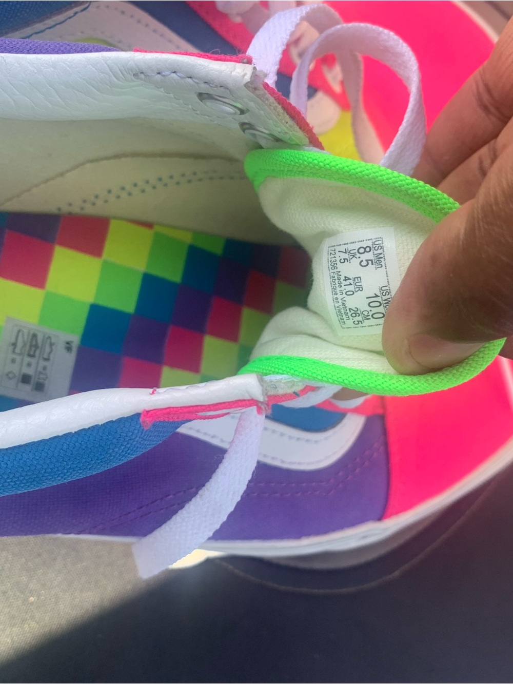 Vans Multicolor High-Top Sneakers — Purple, Blue, Green, Pink
